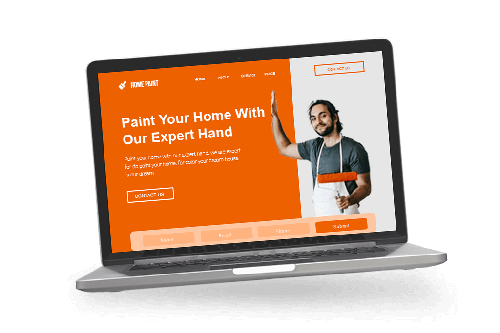 Painting Company Website Design Presented on a Laptop