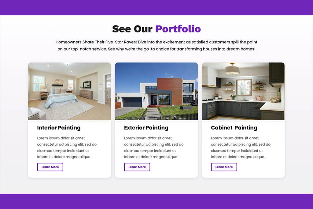 Showcase Portfolio of a Painting Contractor Business